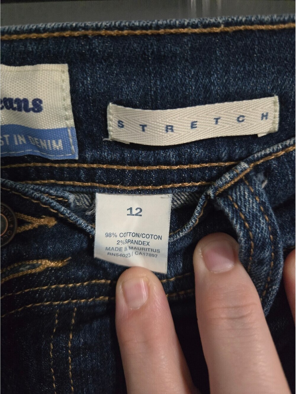 Vintage Old Navy Y2K Jeans Front Seam Flare Bootcut Dark Wash Stretch Size 12 - Picture 4 of 14